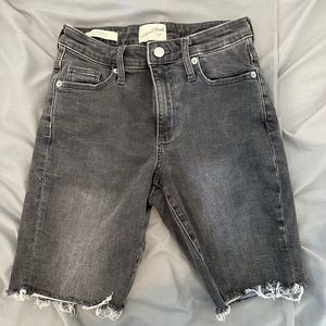 Denim High Rise Bermuda Shorts